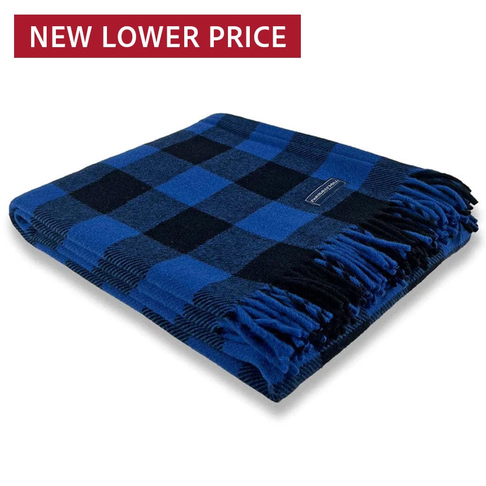 Buffalo Check Wool Throw Blanket Admiral Blue Black active Buffalo Check Wool Throw Current Full Price group-gallery machine washable Patterns & Plaids