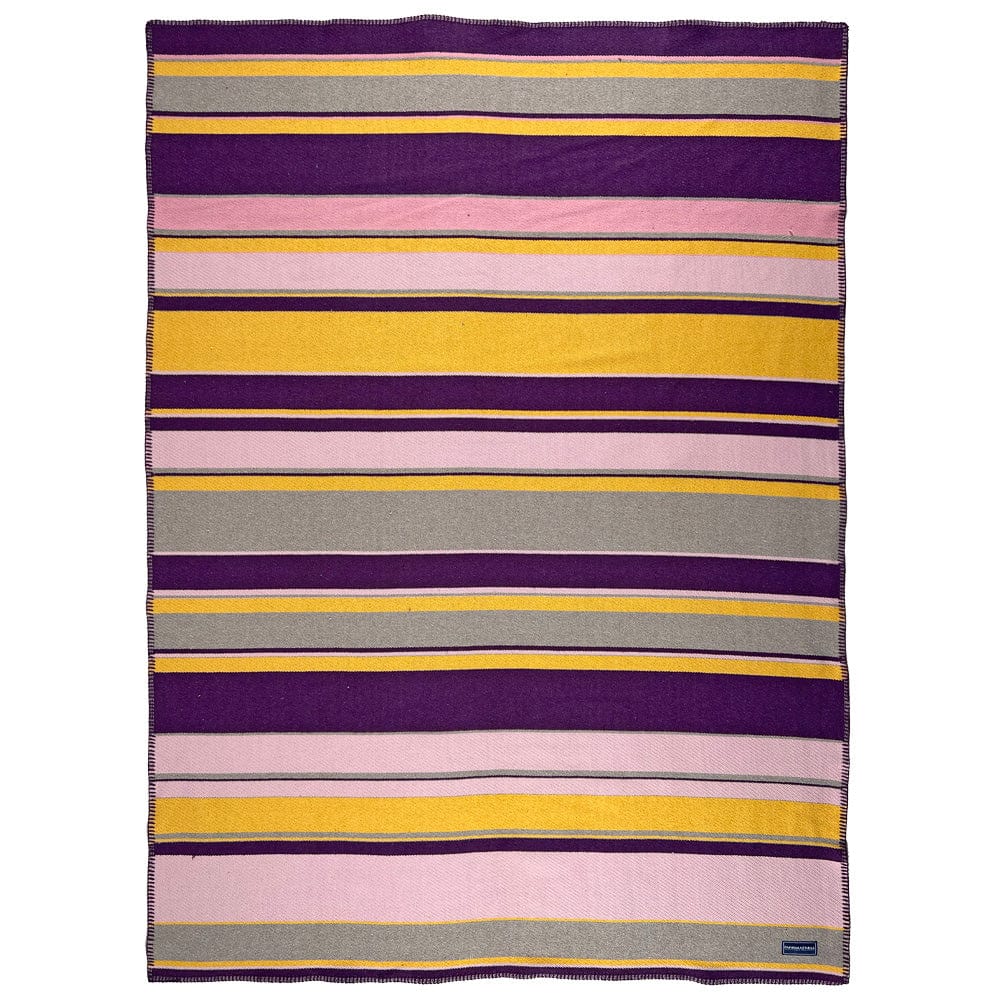 Limited Edition 4 Color Stripe Cotton Throw active Lakes & Maps machine washable