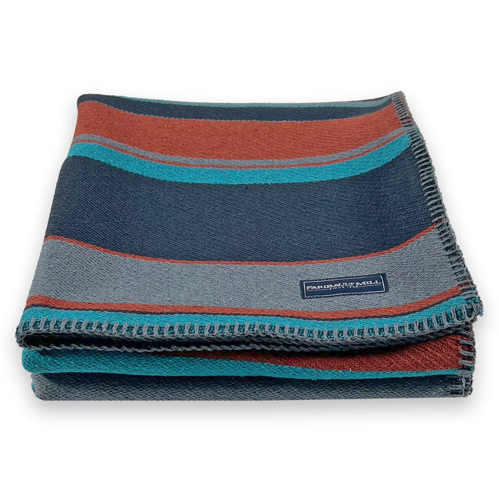 Limited Edition 4 Color Stripe Cotton Throw active Lakes & Maps machine washable Sale