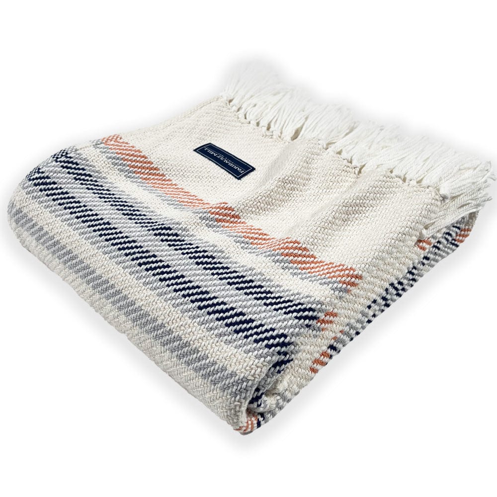 Adirondack Cotton Throw - Natural/Navy active Current group-gallery machine washable Stripes