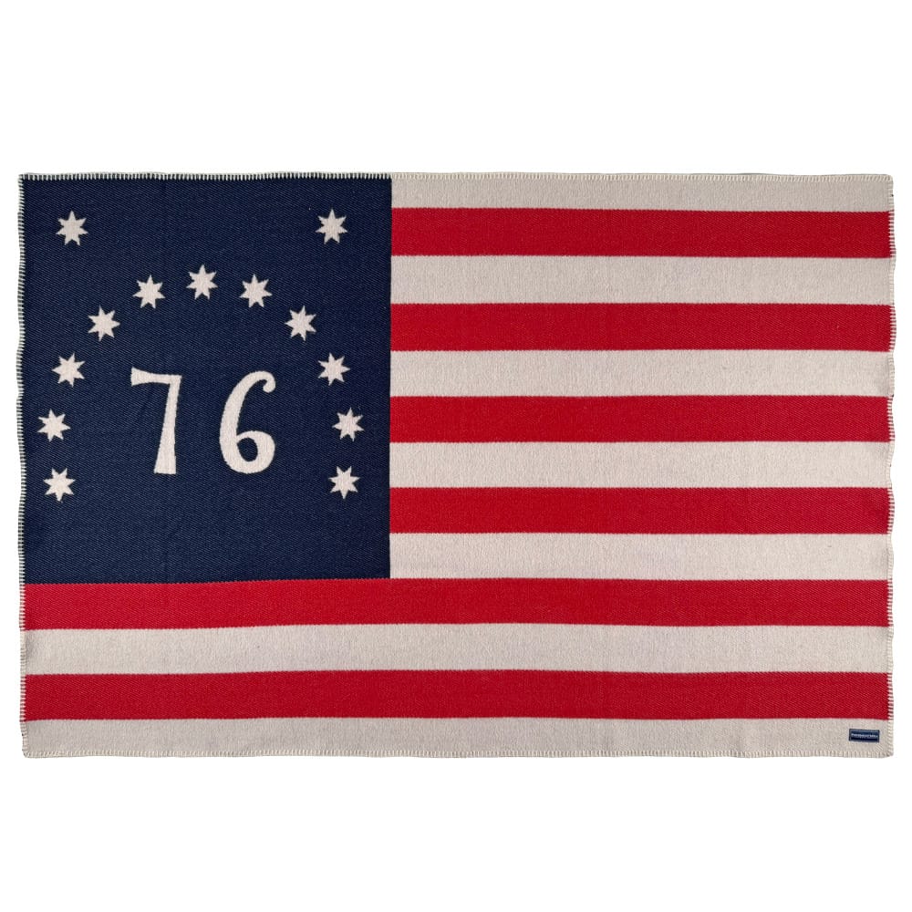 Bennington Flag Wool Throw 42" x 65" active Current Dry clean or hand wash Faribault Full Price Great Flags New Lower Price