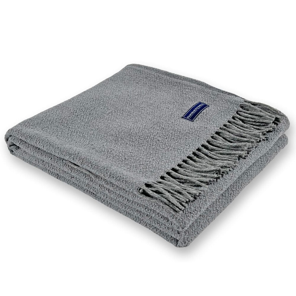 Limited Edition Boucle Wool Throw Blanket Gray active Current group-gallery machine washable Solids