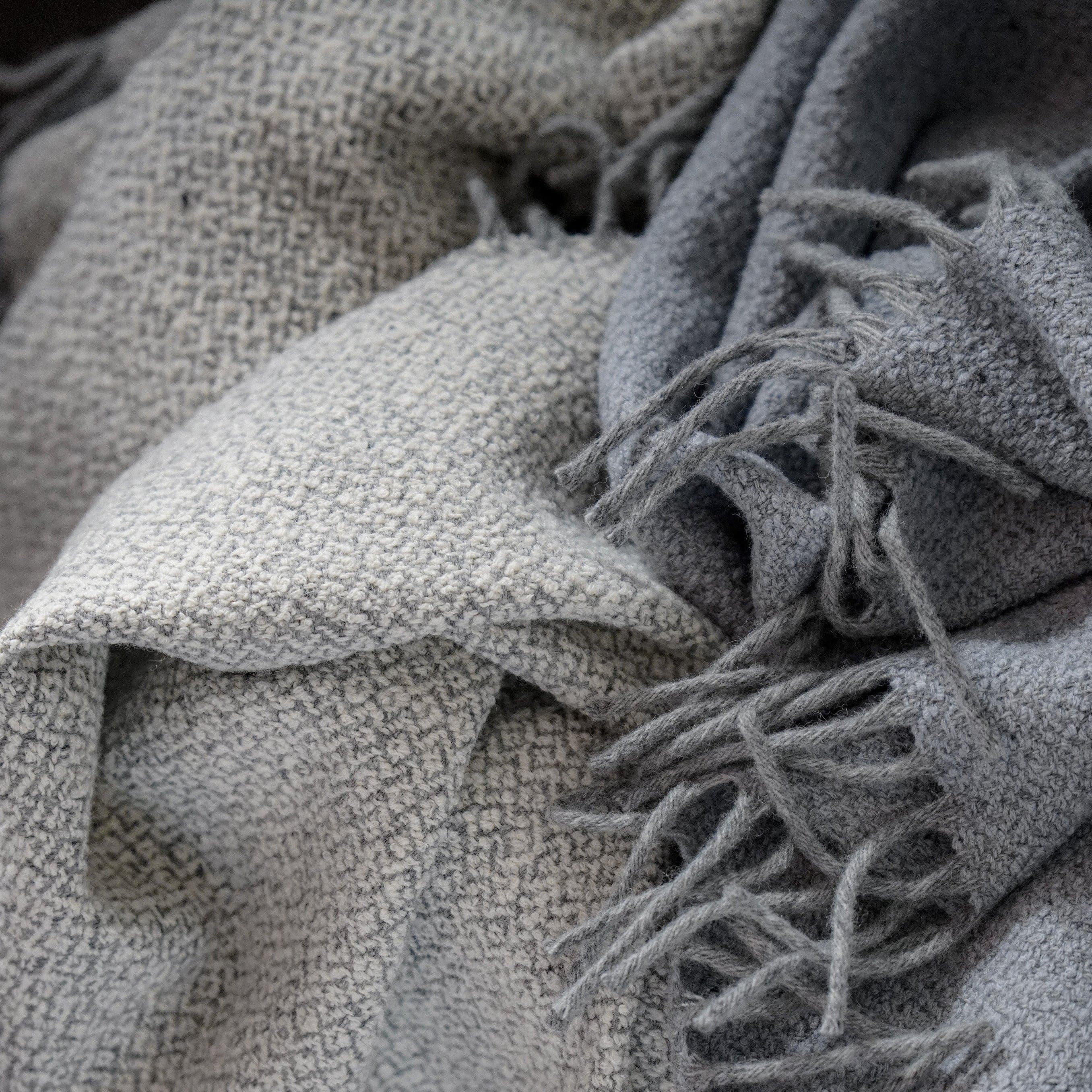 Limited Edition Boucle Wool Throw Blanket active Current group-gallery machine washable Solids
