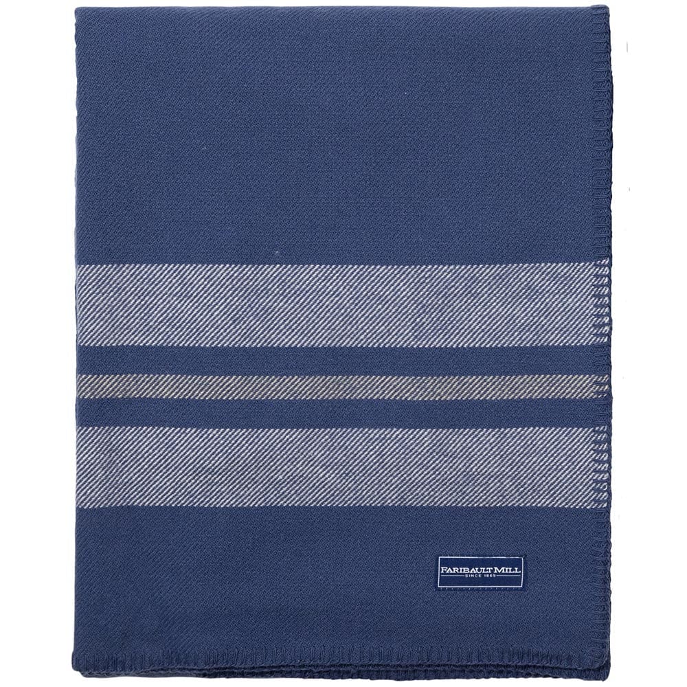 Cabin Wool Blanket - Blue Steel active Current Full King machine washable Queen Stripes Twin