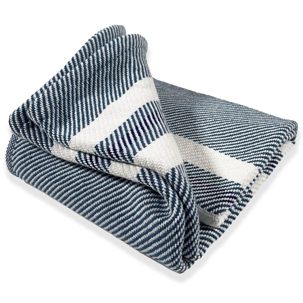 Cabin Cotton Throw - White/Indigo/Navy active Cabin Cotton Throw Current Full Price group-gallery machine washable New Lower Price Stripes