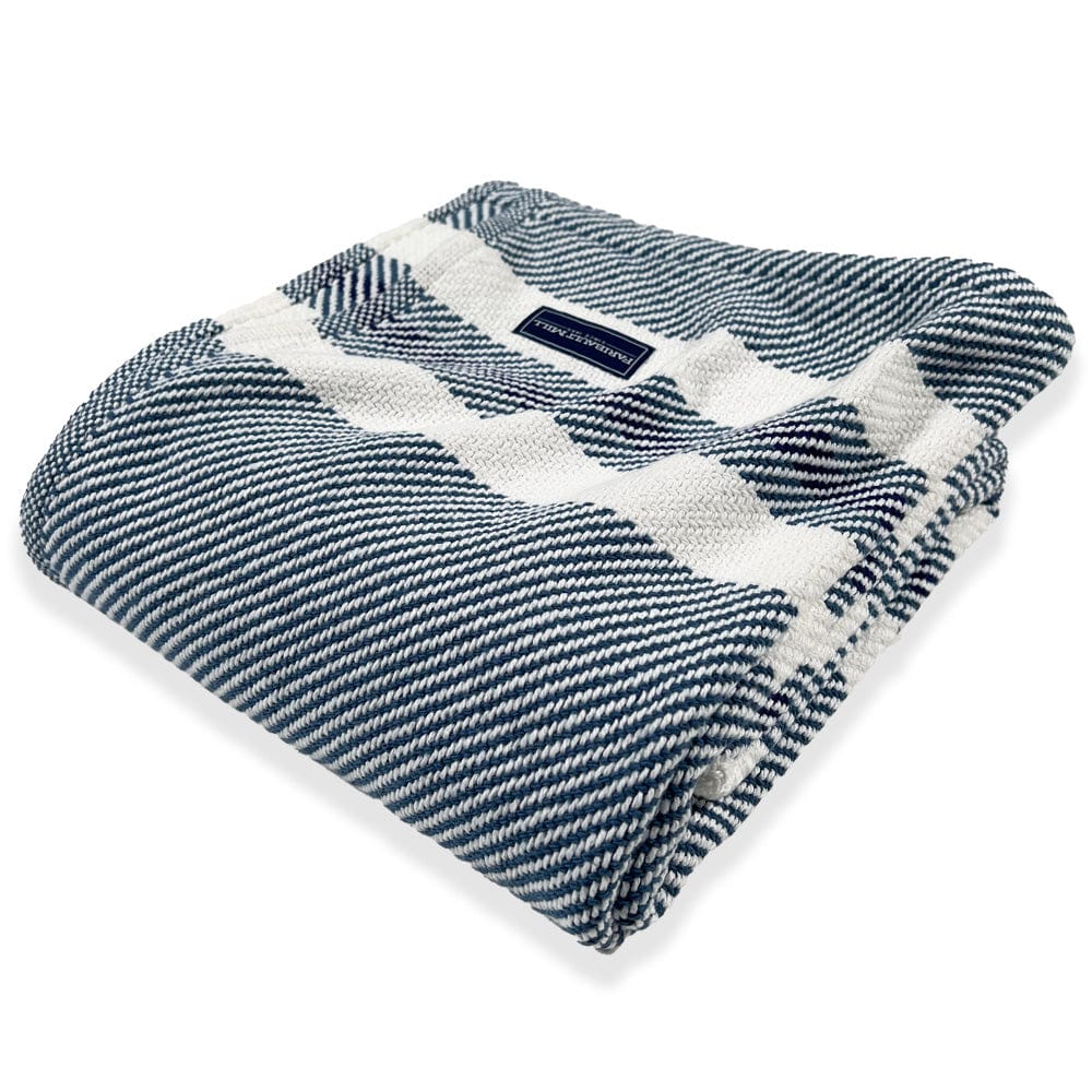 Cabin Cotton Throw - White/Indigo/Navy active Cabin Cotton Throw Current Full Price group-gallery machine washable New Lower Price Stripes