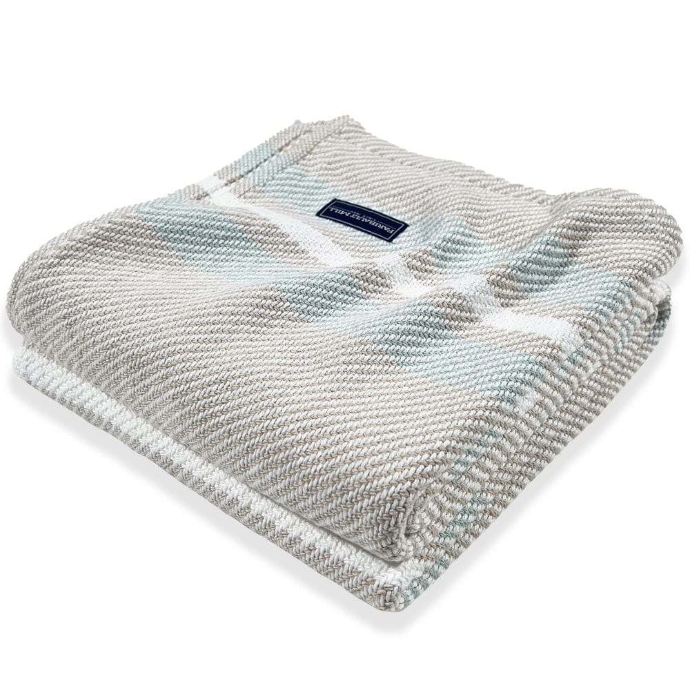 Cabin Cotton Throw - White/Oyster/Surf active Cabin Cotton Throw Current Full Price group-gallery machine washable New Lower Price Stripes