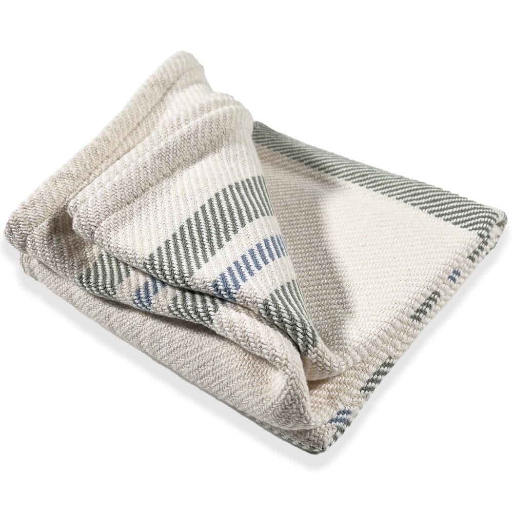 Cabin Cotton Throw - Natural/Tea/Misty Blue active Cabin Cotton Throw Current Full Price group-gallery machine washable New Lower Price Stripes