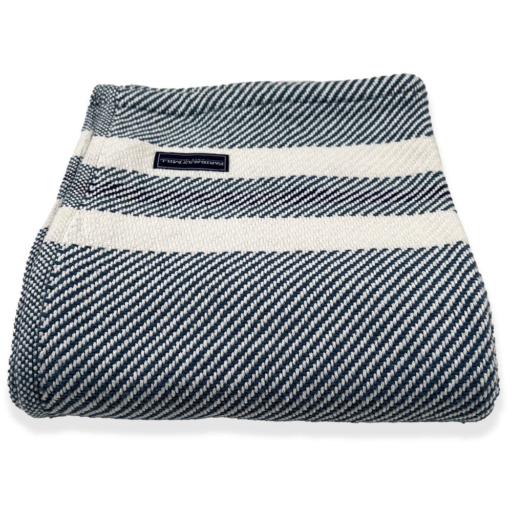 Cabin Cotton Throw - White/Indigo/Navy active Cabin Cotton Throw Current Full Price group-gallery machine washable New Lower Price Stripes