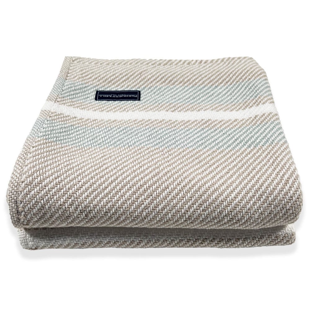 Cabin Cotton Throw - White/Oyster/Surf active Cabin Cotton Throw Current Full Price group-gallery machine washable New Lower Price Stripes
