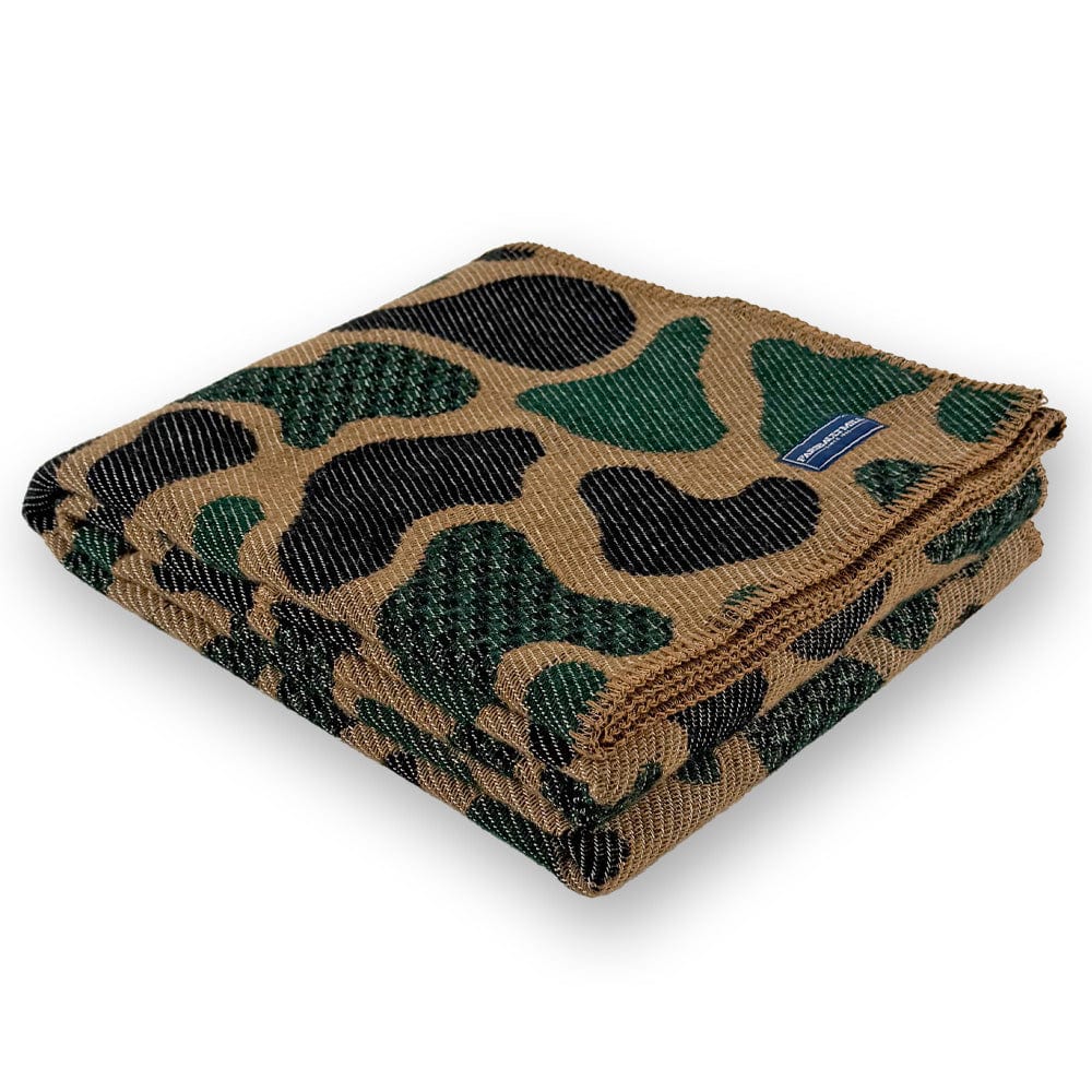 Limited Edition Camo Wool Throw Blanket - Green 42" x 65" active Current Dry clean or hand wash Full Price group-gallery New Lower Price