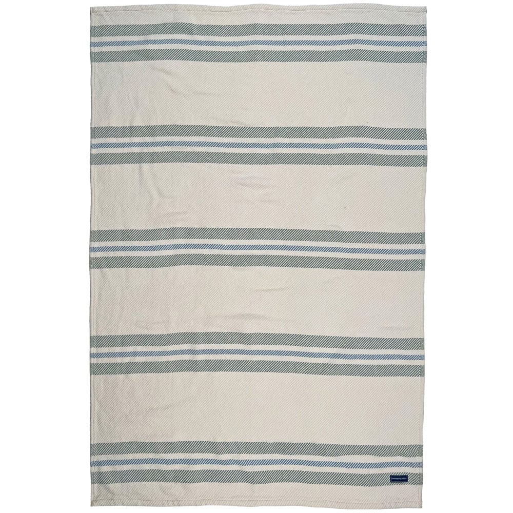 Cabin Cotton Throw - Natural/Tea/Misty Blue active Cabin Cotton Throw Current Full Price group-gallery machine washable New Lower Price Stripes