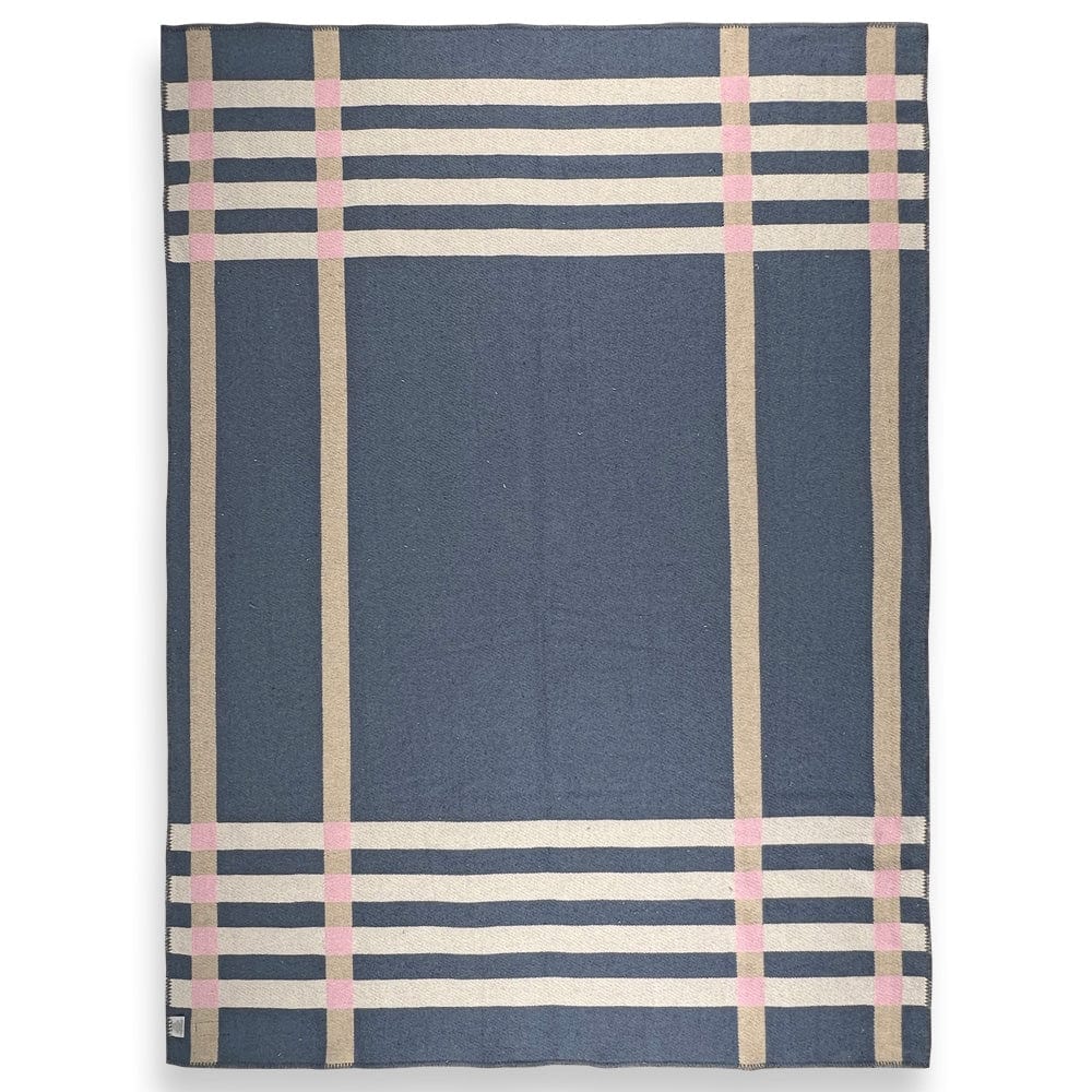 Frame Plaid Cotton Throw - Beige active Dry clean or hand wash