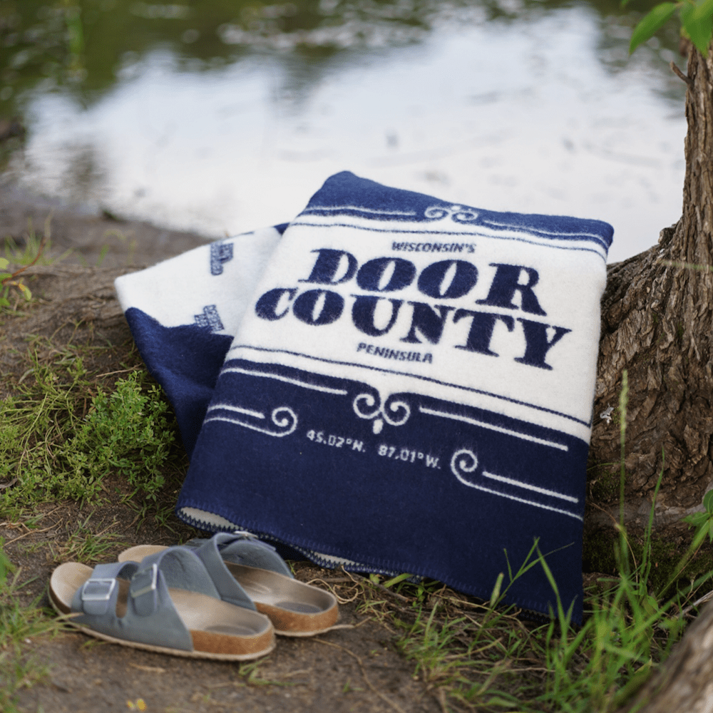 Door County Map Wool Throw Blanket active Current Dry clean or hand wash Full Price Lakes & Maps