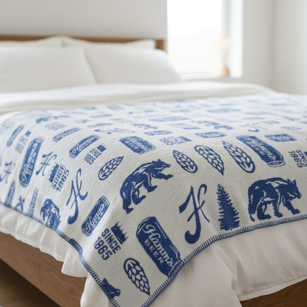 North Star Hamm's Beer Vintage Collage Throw Current group-gallery Machine Washable New Lower Price Sale sustainable throws