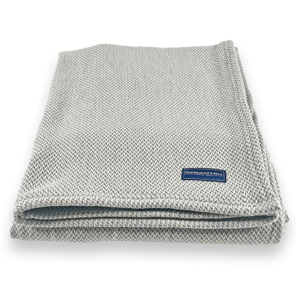 Factory Second Highlander Wool Blanket - Natural/Sky active dry clean only