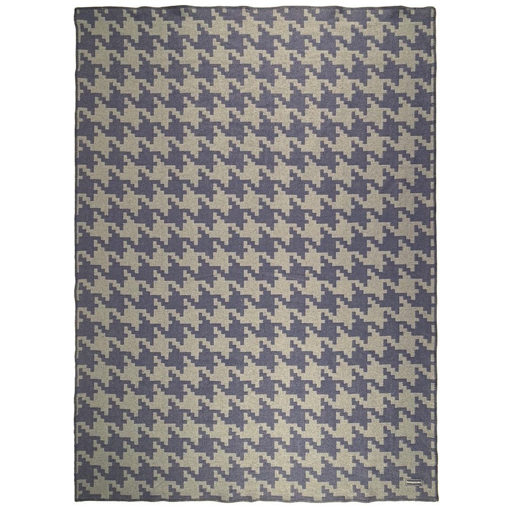 Factory Second Limited Edition Houndstooth Cotton Throw - Blue active Factory Second Limited Edition Houndstooth Throw Lakes & Maps machine washable