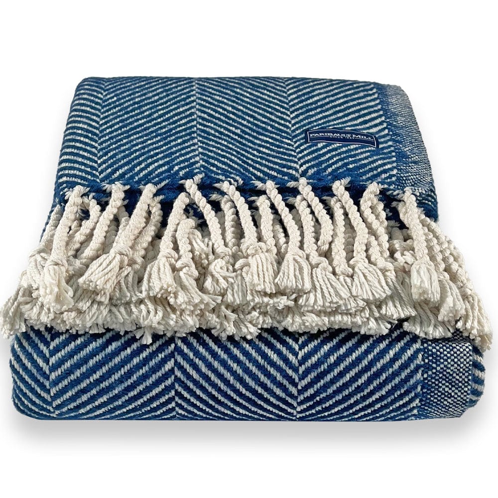 Islesboro Cotton & Alpaca Throw - Indigo active Current dry clean only Full Price group-gallery Islesboro Cotton & Alpaca Throw