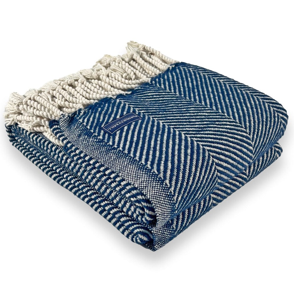 Islesboro Cotton & Alpaca Throw - Indigo active Current dry clean only Full Price group-gallery Islesboro Cotton & Alpaca Throw