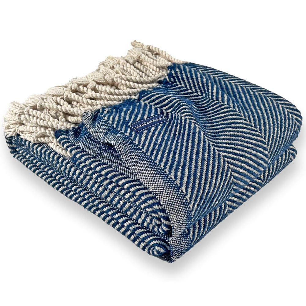 Islesboro Cotton & Alpaca Throw - Indigo active Current dry clean only Full Price group-gallery Islesboro Cotton & Alpaca Throw