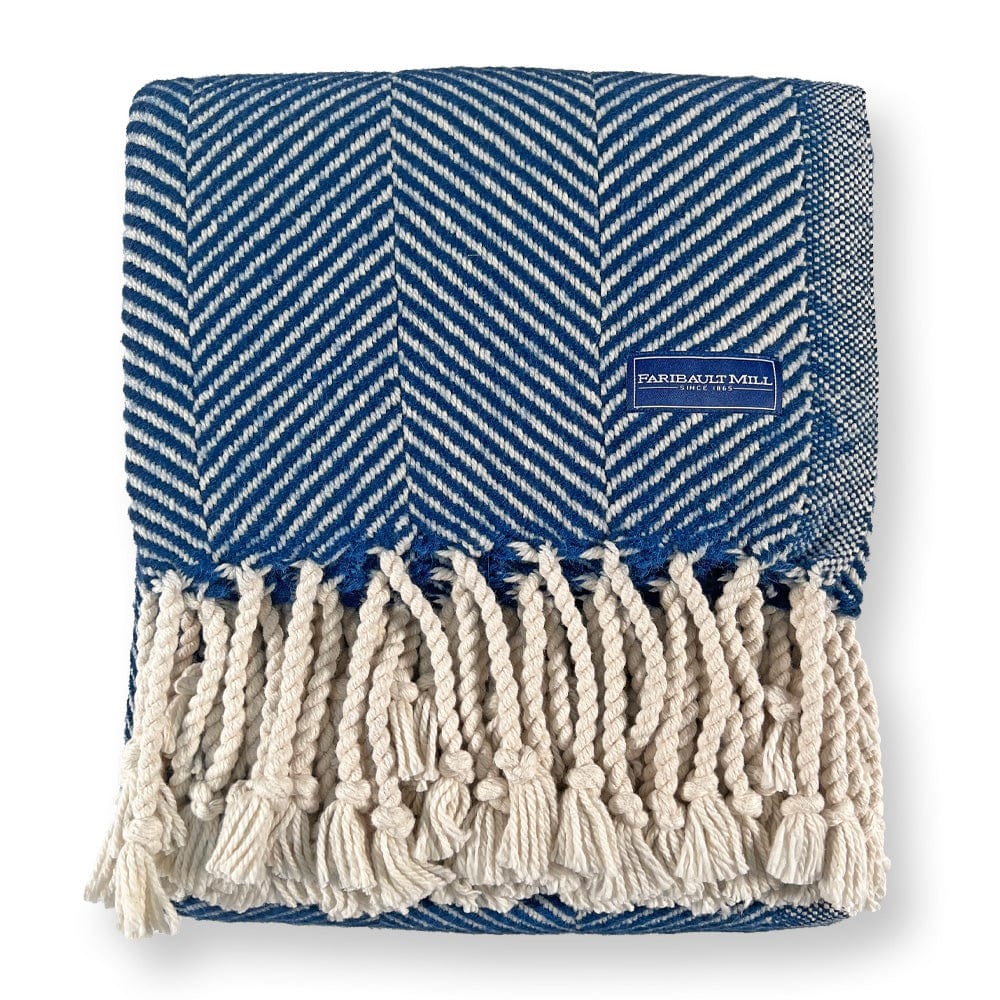 Islesboro Cotton & Alpaca Throw - Indigo active Current dry clean only Full Price group-gallery Islesboro Cotton & Alpaca Throw