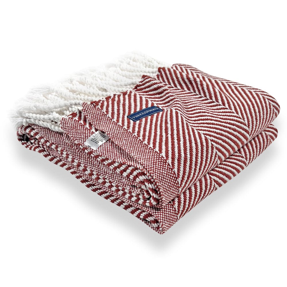 Monhegan Cotton Throw With Fringe active All Throws Best Seller Cotton Throws Current Full Price FWM group-gallery Herringbone Collection Herringbone Throw machine washable personalization Regular Priced Throws