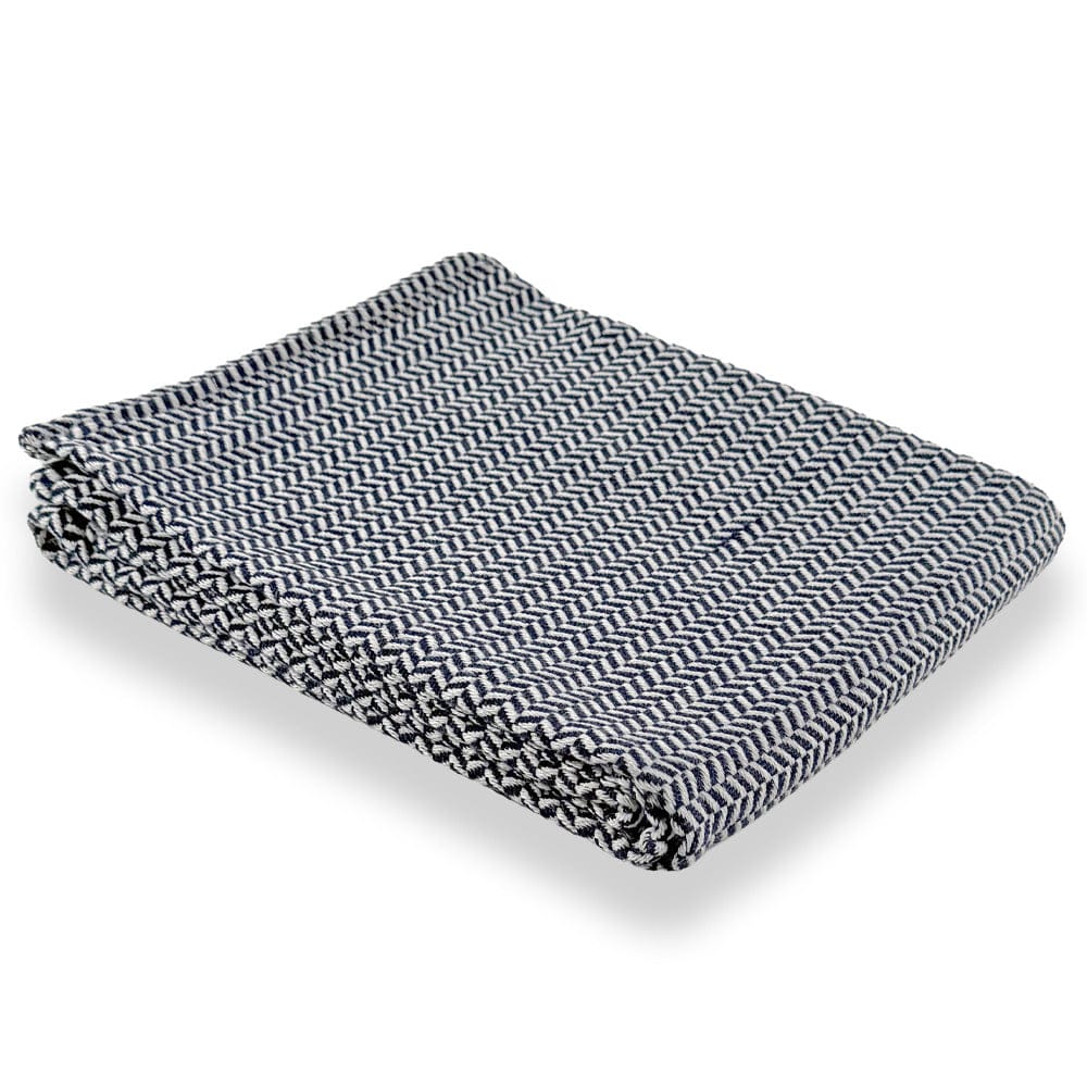 Limited Edition North Star Herringbone Throw - Blue 50" x 60" Current Faribault group-gallery Machine Washable sustainable throws