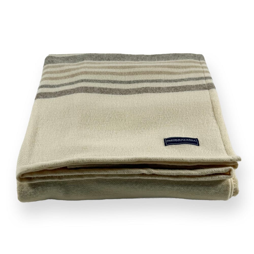 Marseille Wool Blanket - Brown active Current Full group-gallery King machine washable Marsailles Wool Blanket Queen Stripes Twin