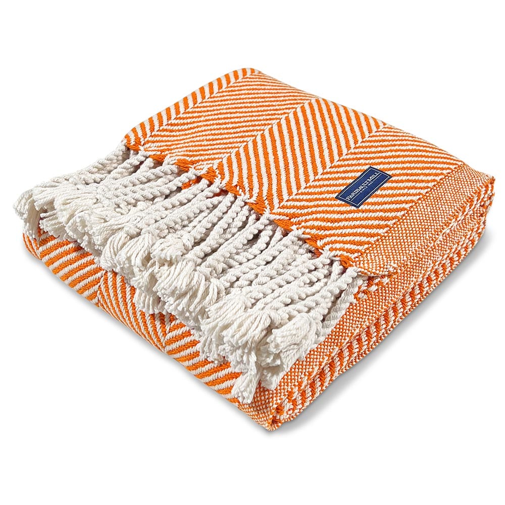 Monhegan Cotton Throw With Fringe active All Throws Best Seller Cotton Throws Current Full Price FWM group-gallery Herringbone Collection Herringbone Throw machine washable personalization Regular Priced Throws