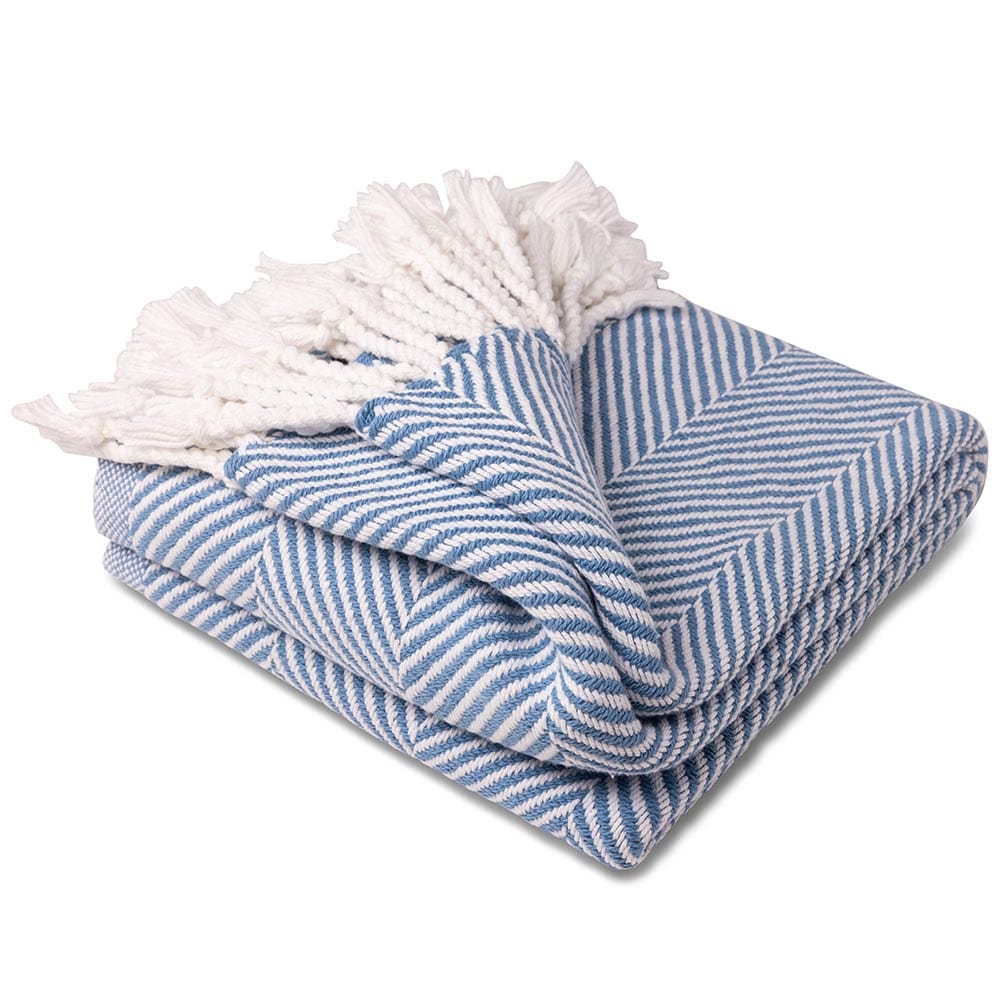 Monhegan Cotton Throw With Fringe active All Throws Best Seller Cotton Throws Current Full Price FWM group-gallery Herringbone Collection Herringbone Throw machine washable personalization Regular Priced Throws