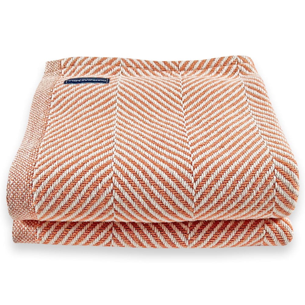 Monhegan Cotton Throw Without Fringe - Bittersweet active All Throws Best Seller Cotton Throws FWM Herringbone Collection Herringbone Throw machine washable Throws