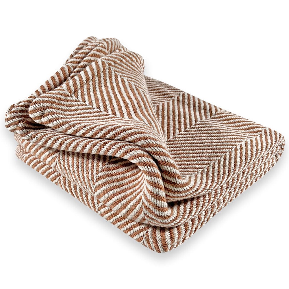 Monhegan Cotton Throw Without Fringe, Made in the USA Brahms Mount