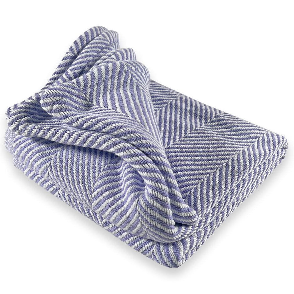 Monhegan Cotton Throw Without Fringe Hyaceinth Faribault Mill