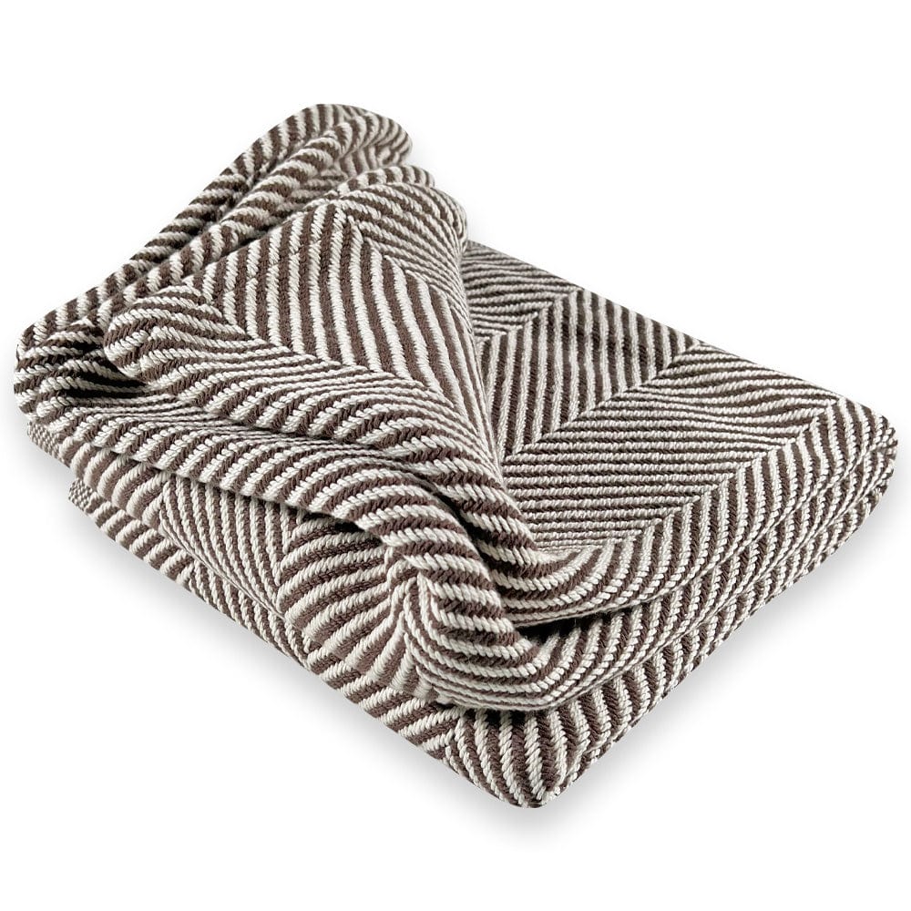 Monhegan Cotton Throw Without Fringe Sable Faribault Mill
