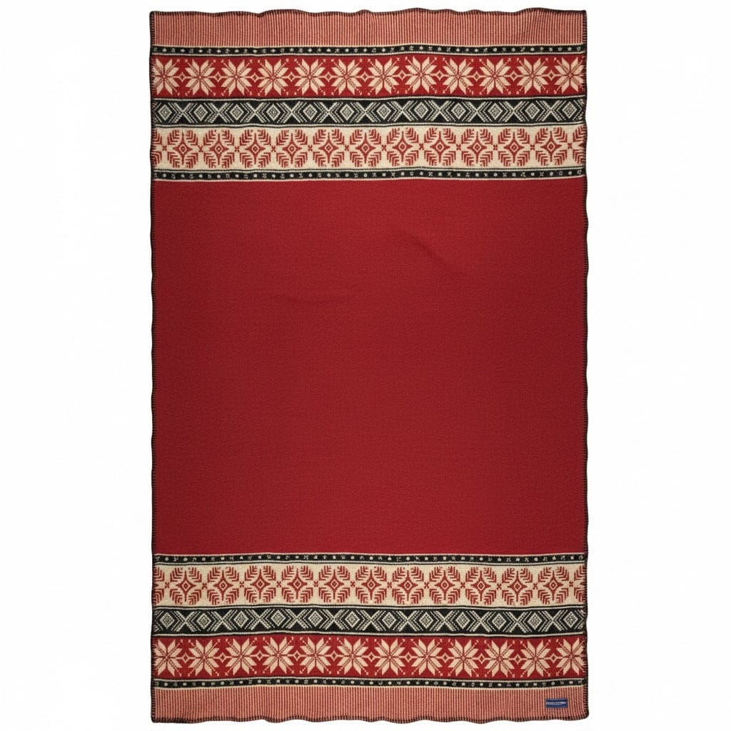 Nordic Wool Throw Blanket - Red active Current Dry clean or hand wash group-gallery New Lower Price Sale