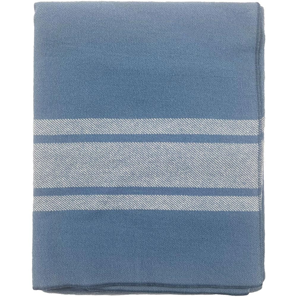 North Shore Stripe Wool Blanket - Blue active group-gallery machine washable Queen Sale