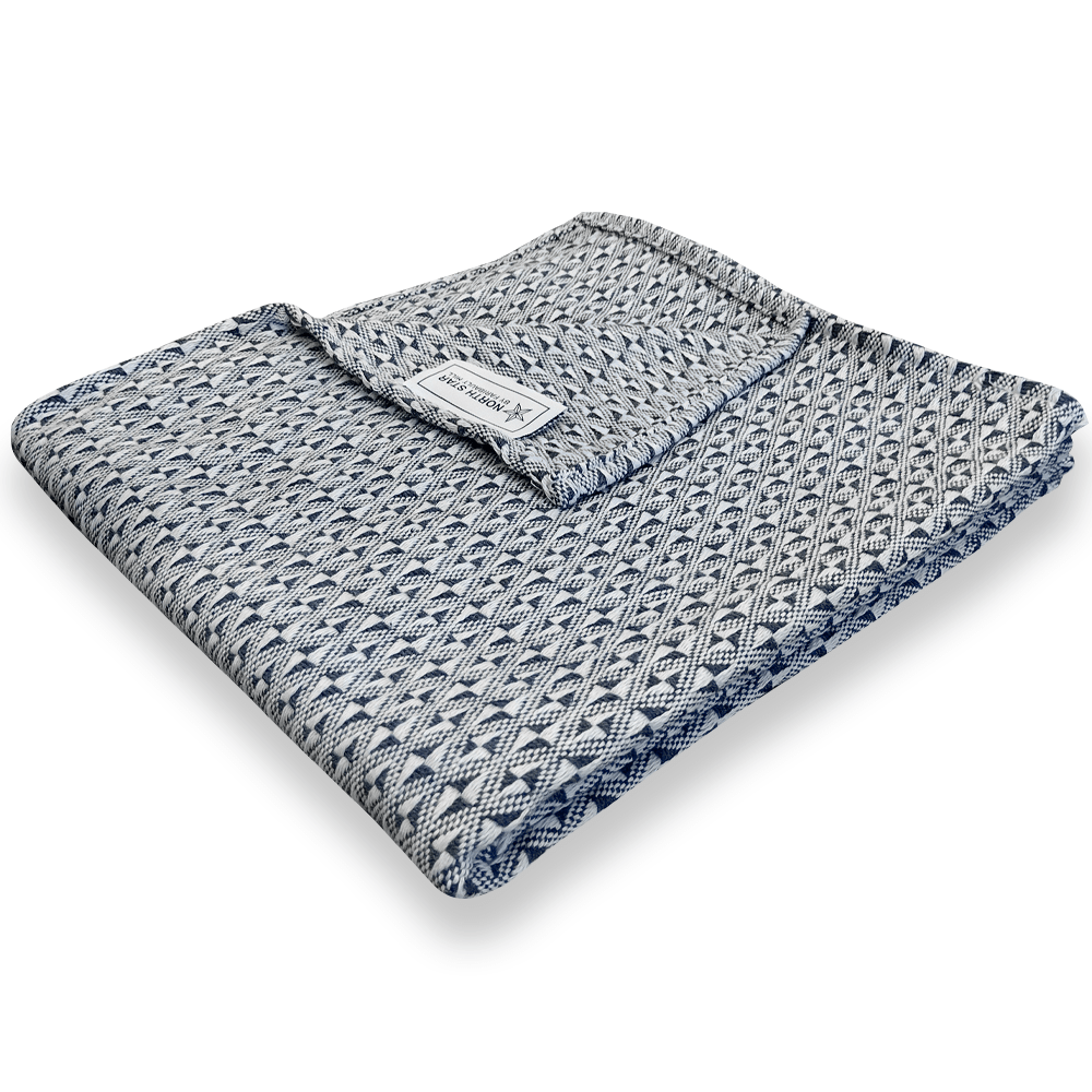 North Star Point Twill Throw - Blue 50" x 60" Current group-gallery Machine Washable north star North Star Point Twill Throw sustainable throws