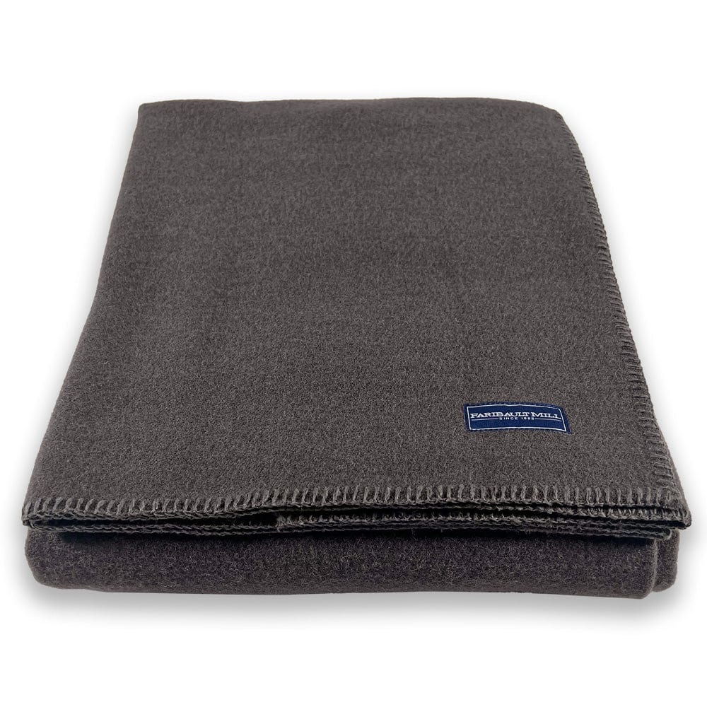 Pure & Simple Wool Blanket - Charcoal active Current Full group-gallery King machine washable Queen Solids Twin