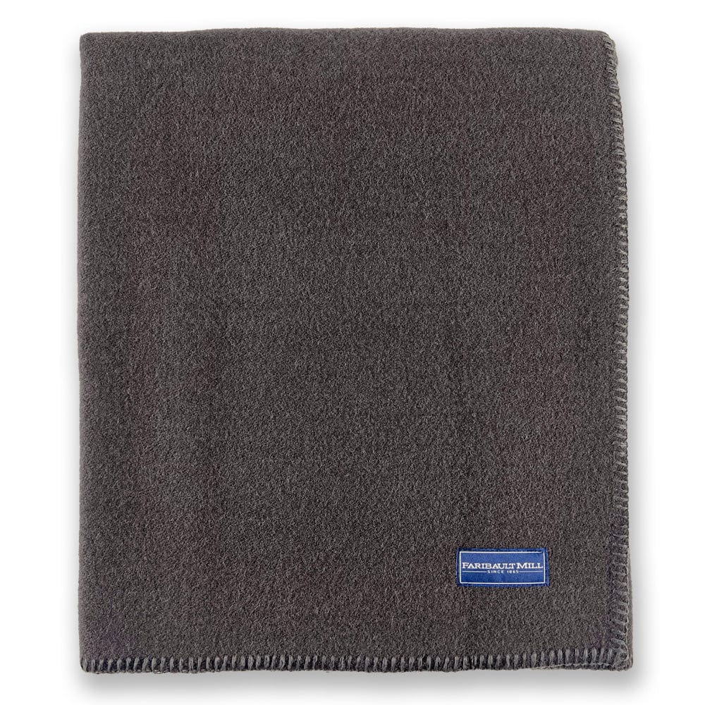 Pure & Simple Wool Blanket - Charcoal active Current Full group-gallery King machine washable Queen Solids Twin