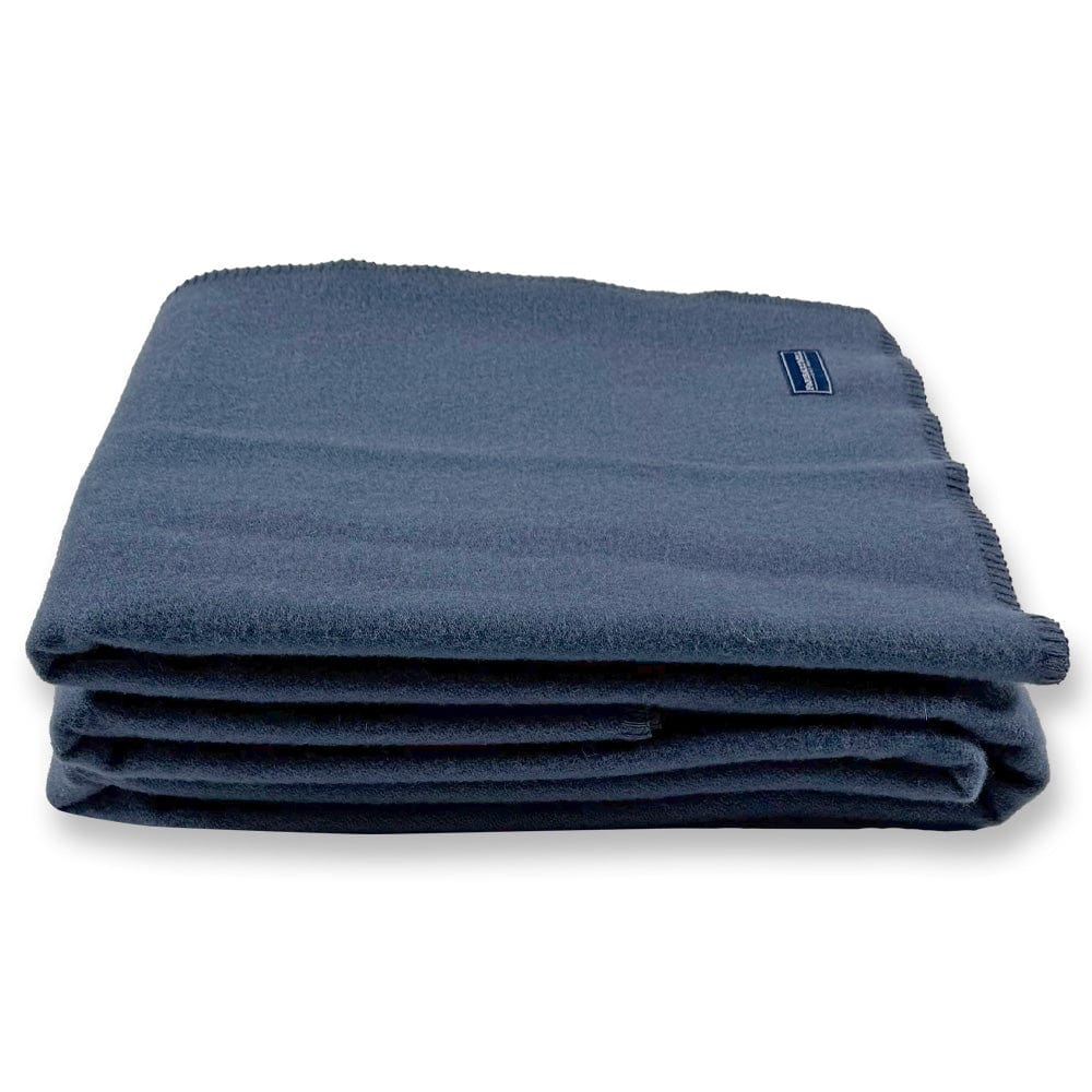 Pure & Simple Wool Blanket - Steel Blue active Current Full group-gallery King machine washable Pure & Simple Wool Blanket Queen Solids Twin