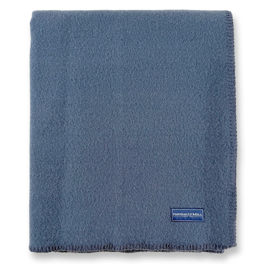 Pure & Simple Wool Blanket - Steel Blue active Current Full group-gallery King machine washable Pure & Simple Wool Blanket Queen Solids Twin