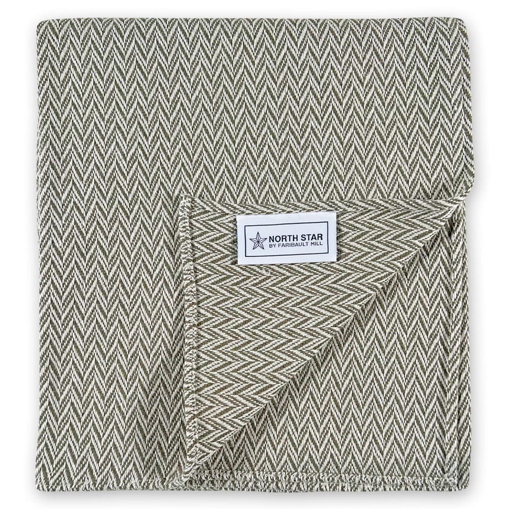North Star Reverse Twill Throw - Green Current Faribault group-gallery Machine Washable north star North Star Reverse Twill Throw sustainable throws