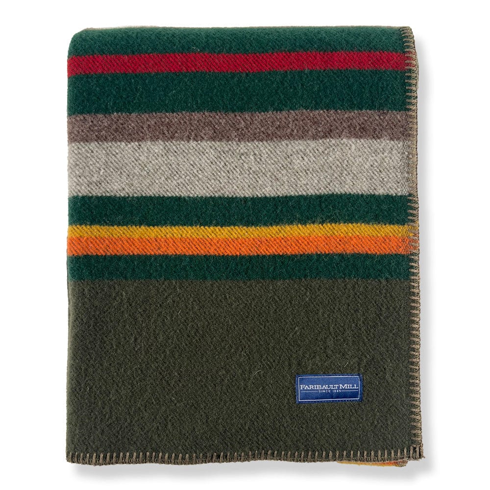 Factory Second Olive Drab Santa Fe Wool Throw Blanket Olive active machine washable