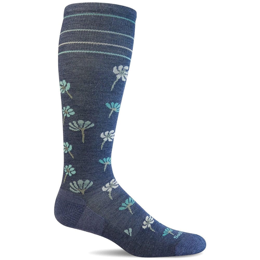 Sockwell Women's Field Flower Socks - Denim M active Current Full Price machine washable Online Exclusive Socks Women's Compression Socks