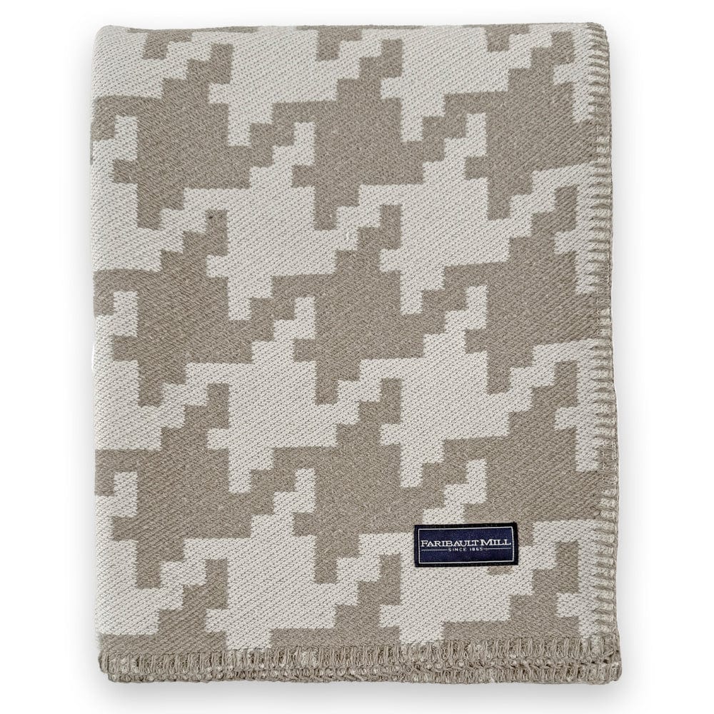 Limited Edition Houndstooth Cotton Throw active Lakes & Maps machine washable