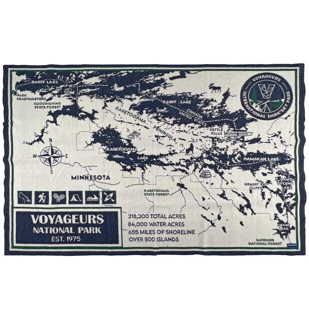 Voyageurs National Park Map Wool Throw Navy active Current Dry clean or hand wash Full Price