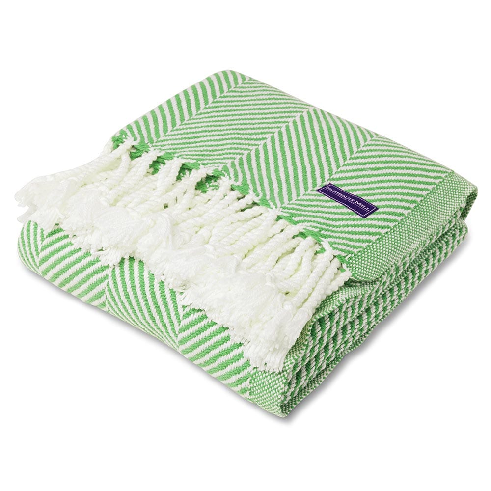 Brahms Mount Sugar Snap / With Fringe Monhegan Cotton Throw With Fringe - Sugar Snap