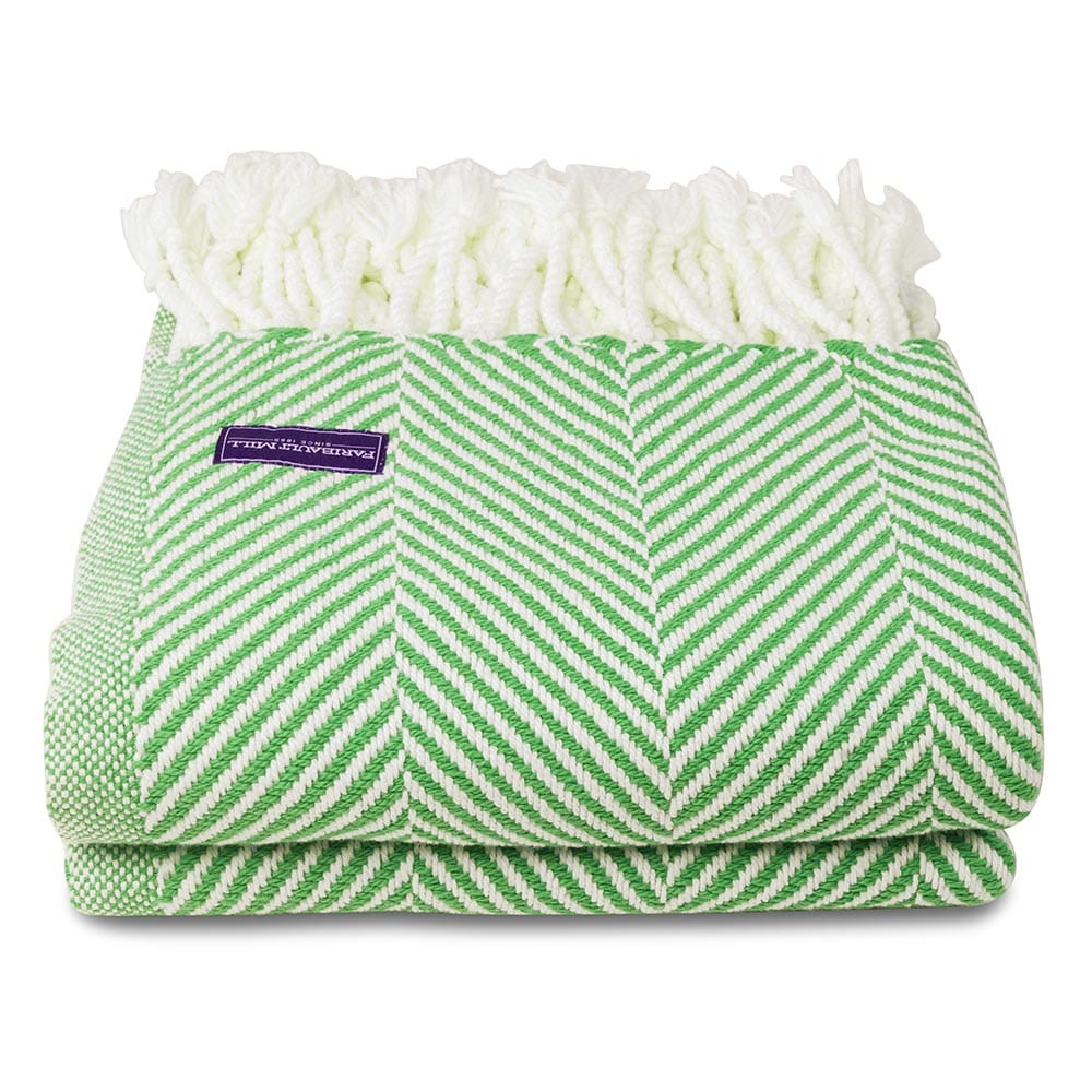 Brahms Mount Sugar Snap / With Fringe Monhegan Cotton Throw With Fringe - Sugar Snap