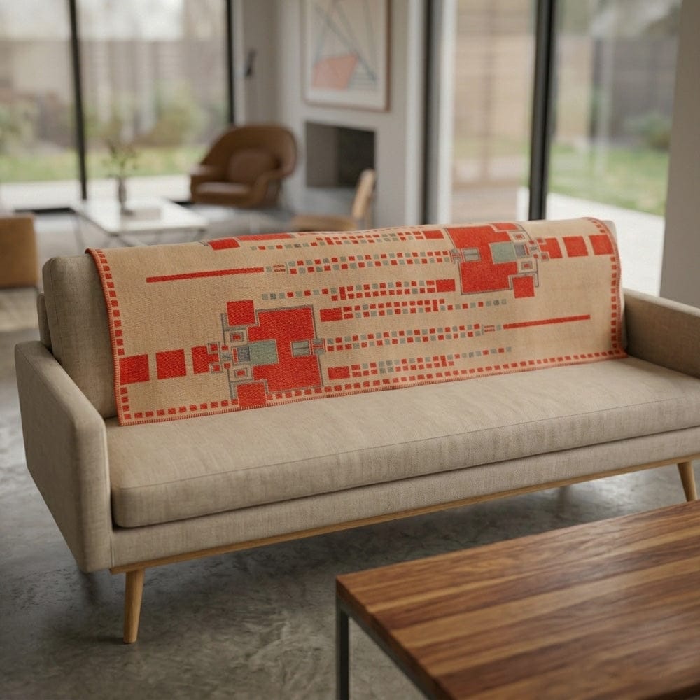 Faribault Mill 42" x 65" Frank Lloyd Wright Hollyhock House Rug Wool Throw