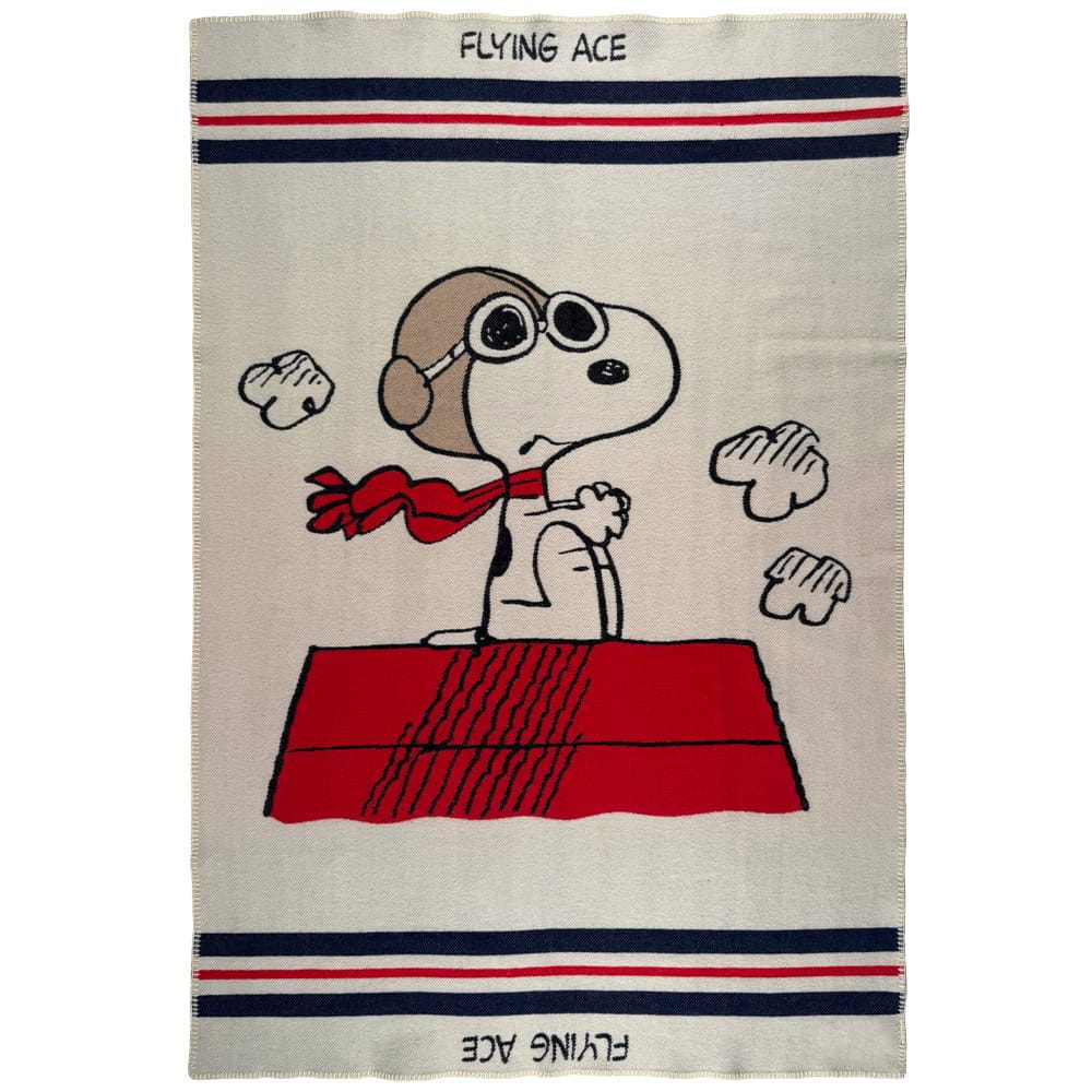 Faribault Mill 42" x 65" Snoopy Flying Ace Wool Throw Blanket